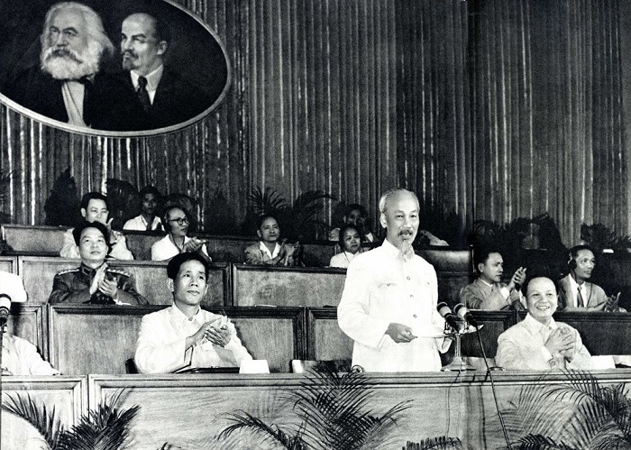Chủ tịch Hồ Chí Minh đọc diễn văn khai mạc Đại hội đại biểu toàn quốc lần thứ III. (Ảnh tư liệu)